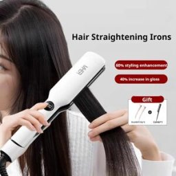 minhuang Piastra per capelli professionale Ferro arricciacapelli Ferro da stiro in ceramica Piastra per capelli regolabile con piastra larga agli ioni negativi