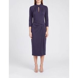 Giorgio Armani Abito midi a tubino in misto viscosa a maniche lunghe Nero Taglia 40