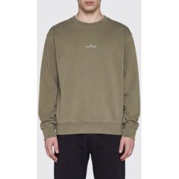 Stone Island Felpa girocollo in cotone con patch logo Compass Verde Taglia L