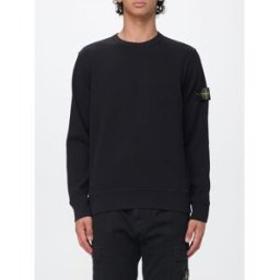 Stone Island Felpa girocollo in cotone con patch logo Compass Nero Taglia L