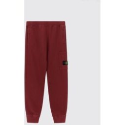 Stone Island Pantaloni cargo da bambino in cotone con patch logo Compass Bordeaux Taglia 12