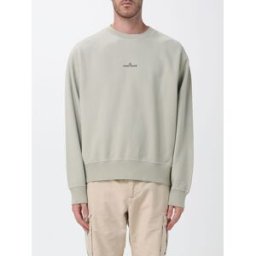 Stone Island Felpa girocollo in cotone con patch logo Compass Sabbia Taglia M