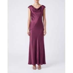 Alberta Ferretti Abito lungo da cerimonia modello sottoveste in raso Rosso Taglia 40