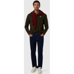 North Sails Polo a maniche lunghe con patch con logo Forest night S