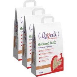 LOVEDI Kit Risparmio 3x7KG Lovedì Gatto Lettiera Vegetale Mais KIT RISPARMIO 3x7KG