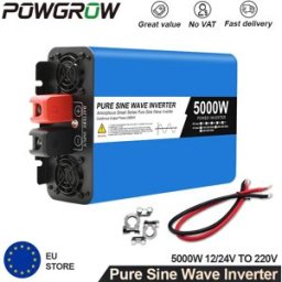 Powgrow 4KW 5KW 8KW 12KW Power Bank 12V 24V Inverter a Onda Pura Portatile Convertitore di Potenza Solare per Auto Trasformatore