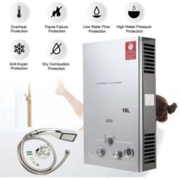 Scaldabagno Riscaldatore di acqua a gas istantaneo Caldaia a gas propano 6-18L Riscaldatori per elettrodomestici da campeggio esterno con kit soffione doccia
