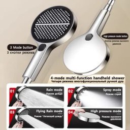 WJNMONE Soffione doccia a pioggia ad alta pressione a 224 fori 4 modalità pannello grande flusso vasca da bagno doccia a pioggia accessori per rubinetti del bagno Docce per pressurizzazione ugello spray in