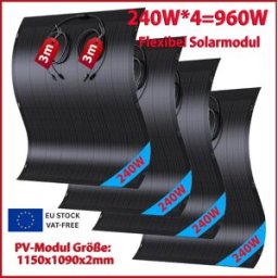 Other Kit pannello solare flessibile da 240 W 2 pezzi 480 W / 4 pezzi 960 W Mono 21 V IP67 per camper, barca, balcone, campeggio, fuori rete