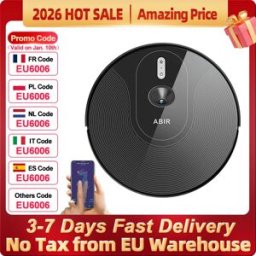 ABIR X6PRO Robot aspirapolvere, Smart Eye System,APP Virtual Barrier, aspirazione 6000PA, Smart Home Mop, detergente per tappeti per pavimenti