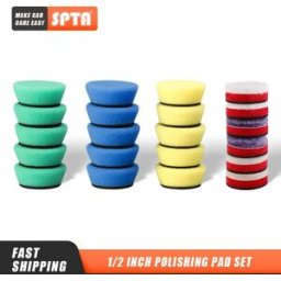 SPTA Mini Kit tampone per lucidatura in spugna da 1,5 pollici (40 mm) / 2 pollici (50 mm) per strumento di pulizia per lucidatrice a batteria 12 V