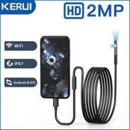 KERUI 2MP Telecamera per endoscopio industriale Mini telecamera di ispezione con obiettivo singolo/doppio per Iphone Periscopio per condutture impermeabile Tipo C