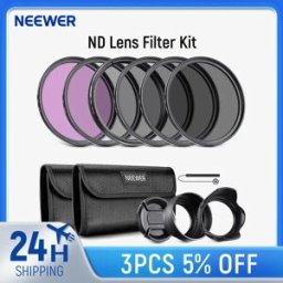 NEEWER Kit filtro obiettivo: UV, CPL, FLD, ND2, ND4, ND8, paraluce e copriobiettivo compatibile con Canon Nikon Sony Panasonic DSLR