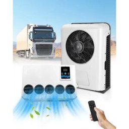 Treeligo 12V Nuovo Condizionatore d'Aria Elettrico Split per Auto/Camper, Unità di Raffreddamento Rapido Universale 12V ad Alto Flusso d'Aria, Installazione Orizzontale per Camper, Camion, Trattori,