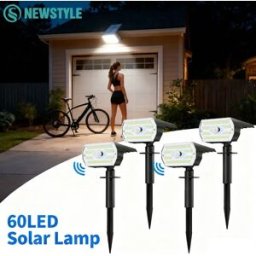 newstyle Faretti solari Sensore di movimento esterno 56/60 LED Faretti solari paesaggistici 3 modalità Lampada da parete impermeabile Cortile Vialetto Passerella