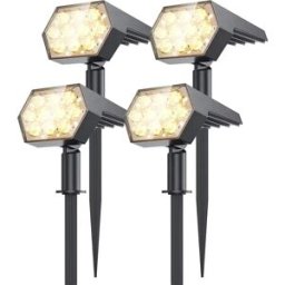 Swiatla ‌ 92 faretti solari a LED per esterni, luci solari da giardino 2 in 1 impermeabili IP67 per cortile/portico/camino