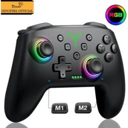 DinoFire Controller Wireless Bluetooth RGB per Nintendo Switch/Switch OLED/Lite Mobile Wired PC Gamepad Joystick multifunzione