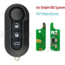 shhcup Chiave telecomando per auto a 3 pulsanti per Fiat 500 500L Punto Florino Doblo Qubo Punto Evo Grande Punto 433 MHz Marelli / Delphi BSI System