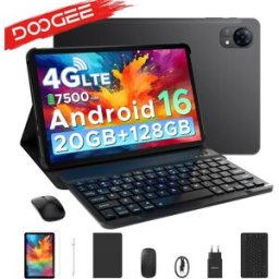 DOOGEE Tablet PC Tab G5 Android 16 da 10.1 pollici, batteria da 7500mAh, 20GB di RAM (3+17), 128GB di ROM, supporto Widevine L1, tablet PC 4G LTE.