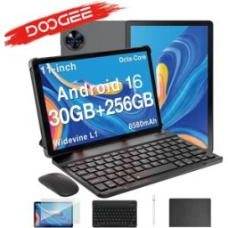 DOOGEE Versione Globale U11 Pro Tablet PC Android 16 da 11 pollici con display ultra-chiaro a 90Hz, 30GB (6+24) di RAM, 256GB di memoria, batteria da 8580mAh.