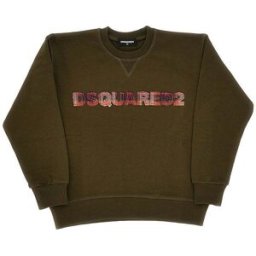 Dsquared2 Felpa girocollo con patch logo a quadri