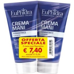 EUPHIDRA Crema Mani Riparatrice Riparatrice Nutriente 150 ML (2 X 75 ML)