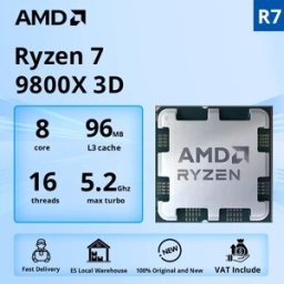 AMD Ryzen 7 9800X3D Gaming CPU R7 9800X3D 5.2GHz 8-Core 16-Thread 104M Game Cache Socket AM5 senza confezione per PC Gamer