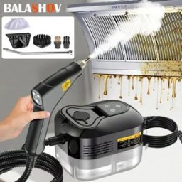 BALASHOV Pulitore a Vapore ad Alta Pressione 2500W, Macchina per Lavaggio ad Alta Temperatura per Casa, Condizionatori, Cappe da Cucina, Auto, Pulizia Pavimenti, Modello Base Meccanico 1600W