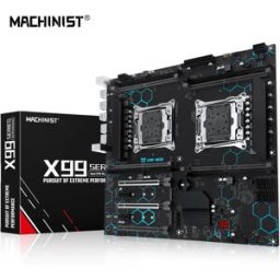 MACHINIST Scheda Madre X99 MD8 Dual CPU E-ATX Supporta Processore Xeon LGA 2011-3 8 Slot DDR4 USB3.0 SATA3 NVME M.2