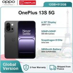 OnePlus Versione globale dello smartphone 13s 5G da 12 GB + 512 GB con processore Snapdragon 8, batteria da 5850 mAh e fotocamera da 50 MP. Telefoni cellulari con intelligenza artificiale