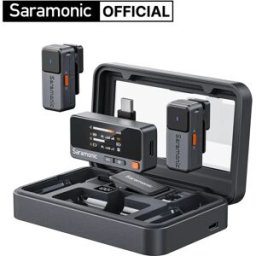 Saramonic Air Microfono lavalier wireless con cancellazione del rumore Microfono da bavero per iPhone 15/16 Smartphone Android Fotocamera Vlog Youtube