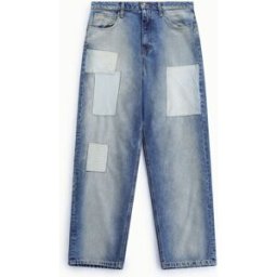 Imperial Jeans Baggy-Fit Con Patch Stampati E Vita Media Blu Denim 48