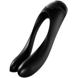 SATISFYER VIBRATOR Vibratore da Dito Satisfyer Candy Cane — Clitoride e Pene, Nero
