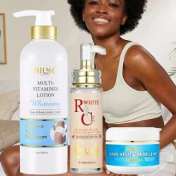 AILKE Kit per la cura della pelle schiarente multivitamina naturale, idratare, tonificare uniforme, rimuove macchie scure e bianche, pelle pulita e liscia