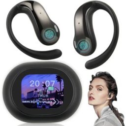 NONE Cuffie per traduzione in tempo reale con traduzione vocale AI per 134 lingue, touch screen LCD OWS, compatibili con IOS Android