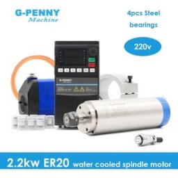 G-PENNY MACHINE Kit Motore Mandrino Raffreddato ad Acqua G-Penny 220v 2.2kw ER20, Inverter YL42 2.2kw, Supporto Mandrino 80mm, Pompa Acqua 75w, Pinza ER20