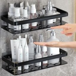 ctzszzmm Mensola porta shampoo da bagno a parete, senza fori, per lavabo, angolo doccia, porta gel doccia, scaffale multifunzionale da cucina