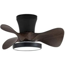 CRISTAL RECORD Ventilatore da soffitto CANDY in legno nero, motore DC a 6 velocità, tecnologia LED 20W, sistema CCT, 1900 Lumen, telecomando con timer, luce regolabile in colore e intensità, motore inverter