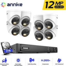 ANNKE 12MP Smart Dual Light Kit telecamera di sicurezza Cam 8CH NVR 8PCS POE Camera Outdoor CCTV Video sorveglianza Telecamera di protezione