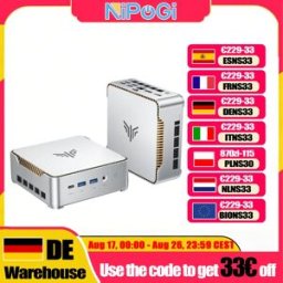 NIPOGI Mini PC P2 con processore AMD Ryzen Embedded R2544, 16GB DDR4, SSD M.2 2280 da 512GB, Wifi5, BT4.2, fino a 4TB, Mini PC con Windows 11