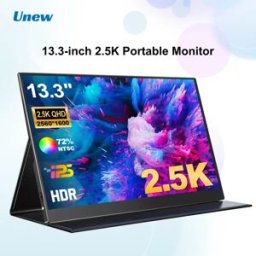 UNEW Monitor Portatile Premium 2.5K da 13.3 Pollici 2560x1600, Display Esterno 16:10, Secondo Schermo con Type-C HDMI per Xbox e Switch