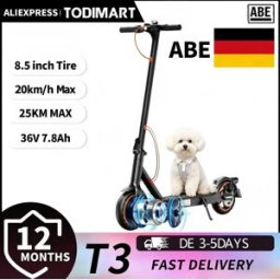 TODIMART Monopattino elettrico per adulti T3 ABE, 36V 7.8AH, 25-35KM, pneumatici a nido d'ape da 8,5 pollici, monopattino elettrico urbano
