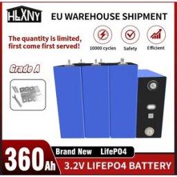 HLXNY Batteria LiFePO4 320Ah 360Ah Classe A LFP 12V 24V 48V Kit Fai-da-te per Camper, Veicoli Ricreazionali, EV, Set Pannelli Solari - Nuova Batteria
