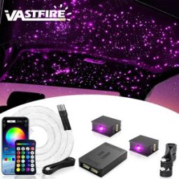 VASTFIRE Kit soffitto stellare Split, 300/600 fibre ottiche 0.02/0.03 in 3.2/4.9/6.5 ft RGBW per auto, 1/2/4 teste luminose, motore 16W, cablaggio flessibile nascosto, controllo APP e telecomando per
