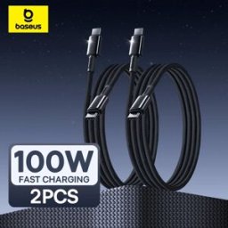BASEUS 2 confezioni da 100 W Cavo da USB C a USB tipo C per iPhone 16 15 Cavo di ricarica rapida 4.0 per caricabatterie rapido Xiaomi per MacBook iPad Pro