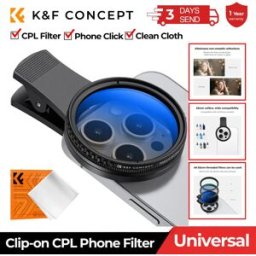 K&F CONCEPT Kit di filtri polarizzatori circolari da 52 mm per telefono, filtro polarizzatore per obiettivo fotocamera, compatibile con iPhone 15 14 13.