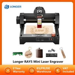 Longer Incisore Laser RAY5 Mini 2.5W / 3.5W / 5.5W con Spot Laser da 0.04mm, Macchina per Incisione e Taglio con Touch Screen, Area di Lavoro 130*140mm