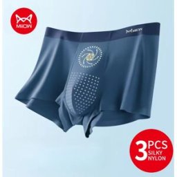 MiiOW 3 pezzi boxer intimi da uomo in seta di ghiaccio traspirante senza soluzione di continuità boxer sexy 5A mutandine da uomo antibatteriche boxer maschili