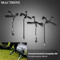 MACTIONS Comandi avanzati moto Kit completo Pedane Leve Collegamenti Set per Harley Sportster XL 1200 883 72 48 Iron 04-2022 Nero