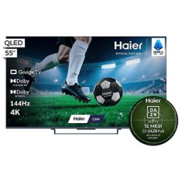 HAIER H55S90GUX TV D-LED, SMART 55", Silver, Abbonamento DAZN Full 12 mesi incluso
